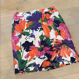 J. Crew Colorful Floral Pencil Skirt